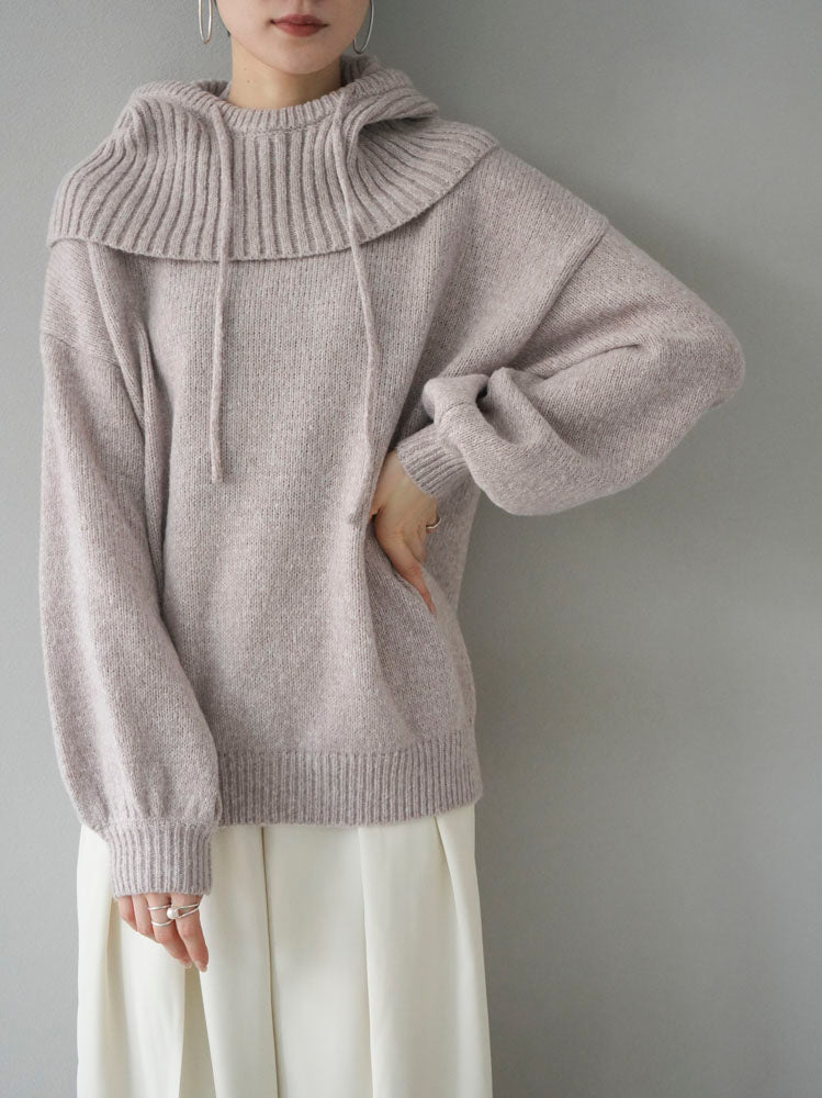 予約]バラクラバSETニットプルオーバー/グレージュ – Lumier