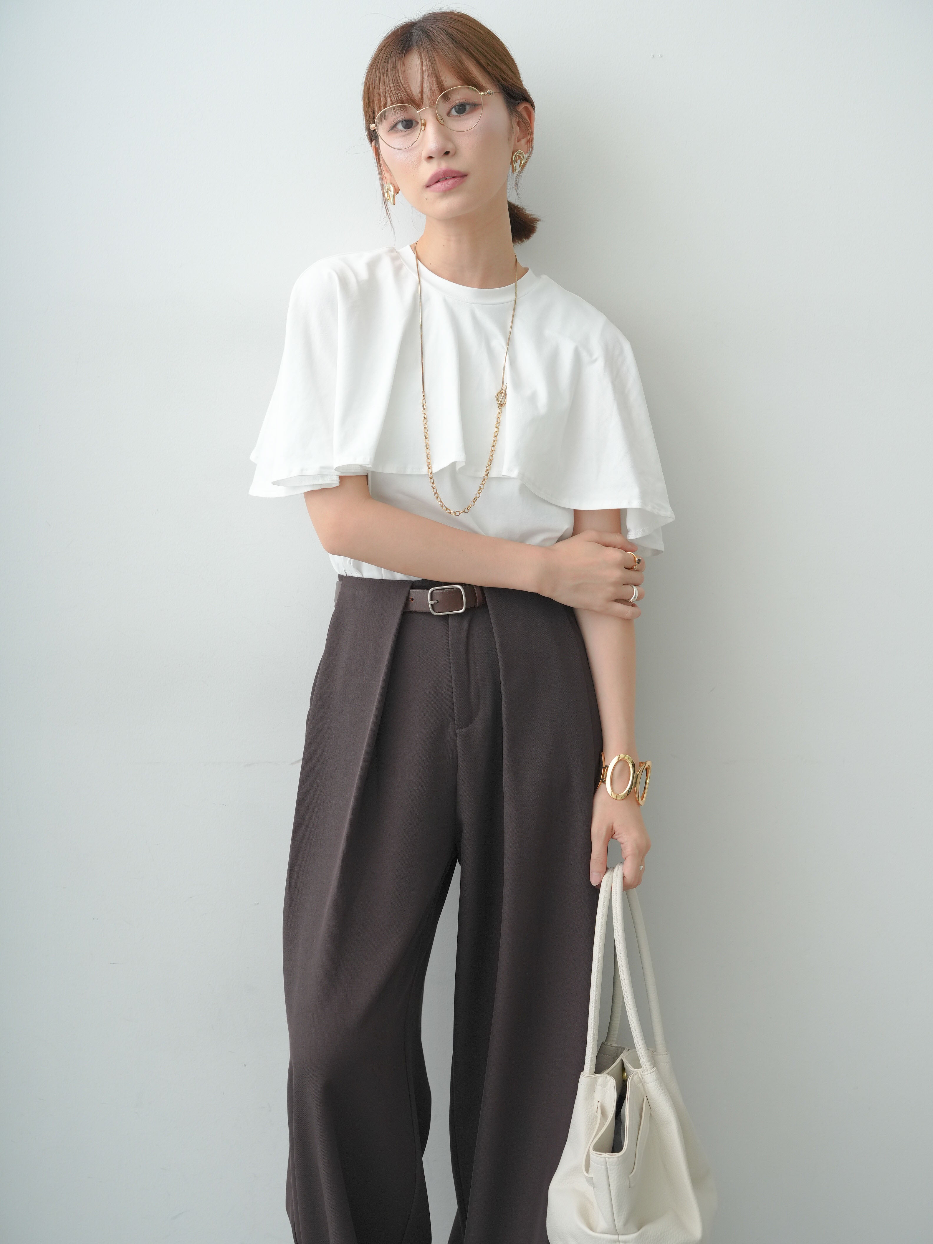 予約]前後2wayケープTEE/white – Lumier