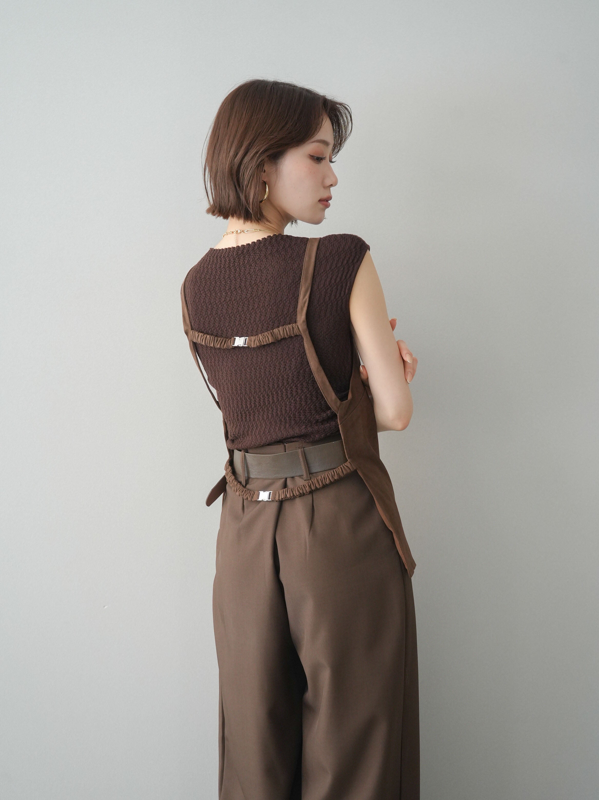 予約]スエードバックオープンキャミソール/brown – Lumier