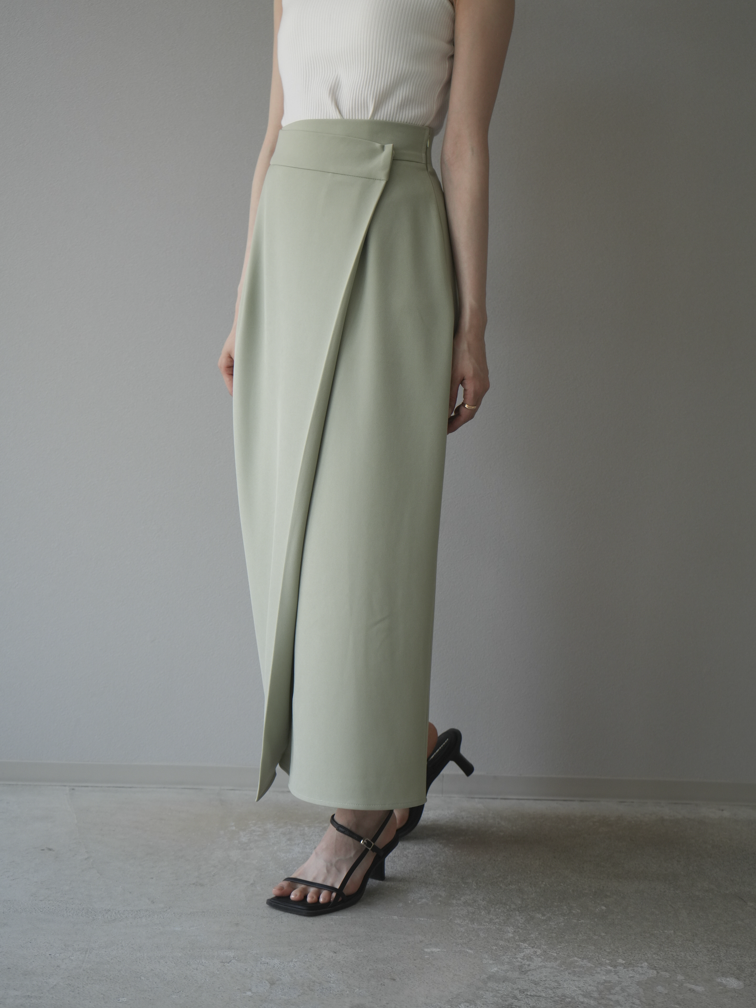 予約]ツイルラップナロースカート/ライトグリーン S – Lumier