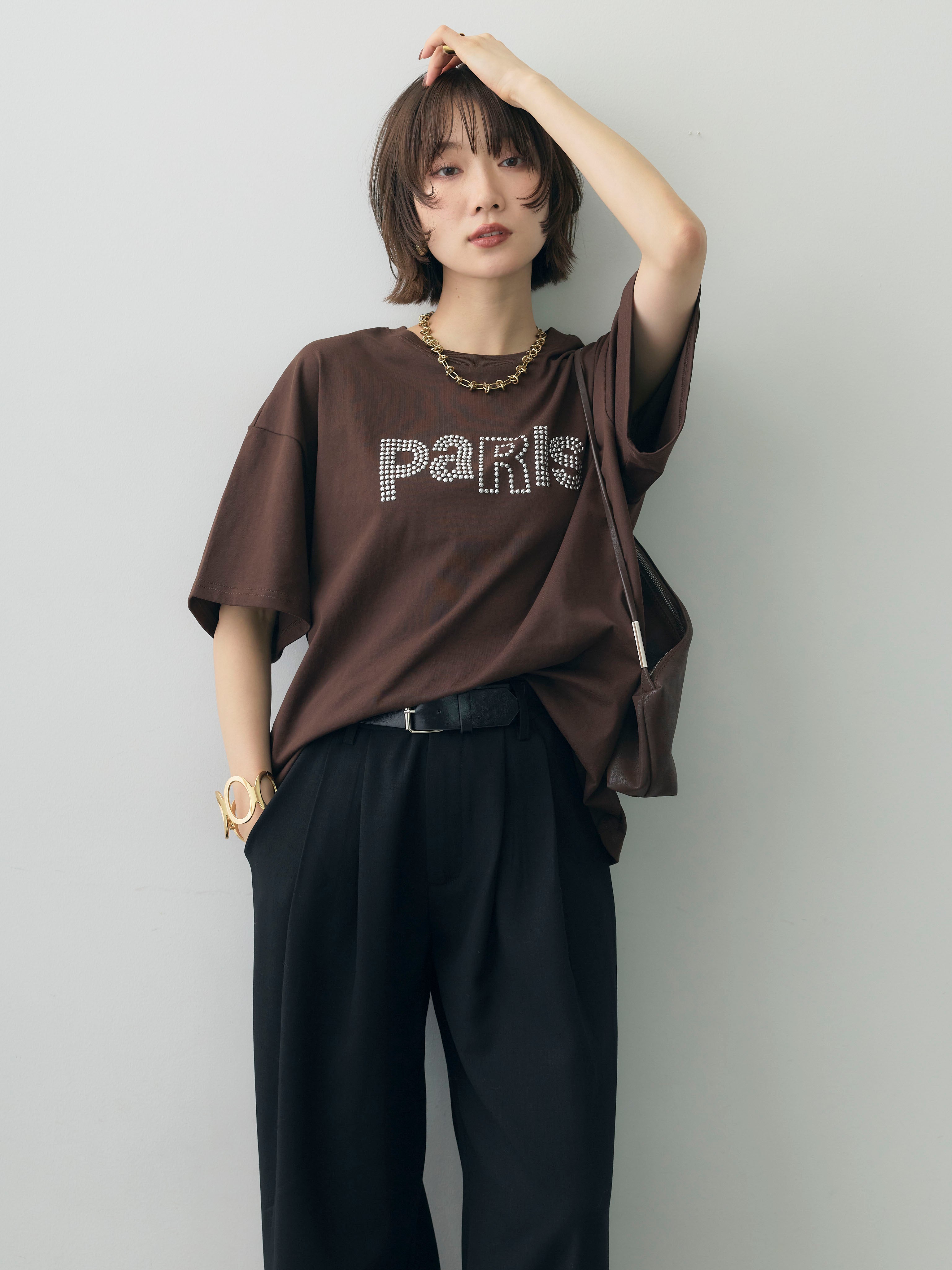 予約]スタッズロゴTEE/brown – Lumier