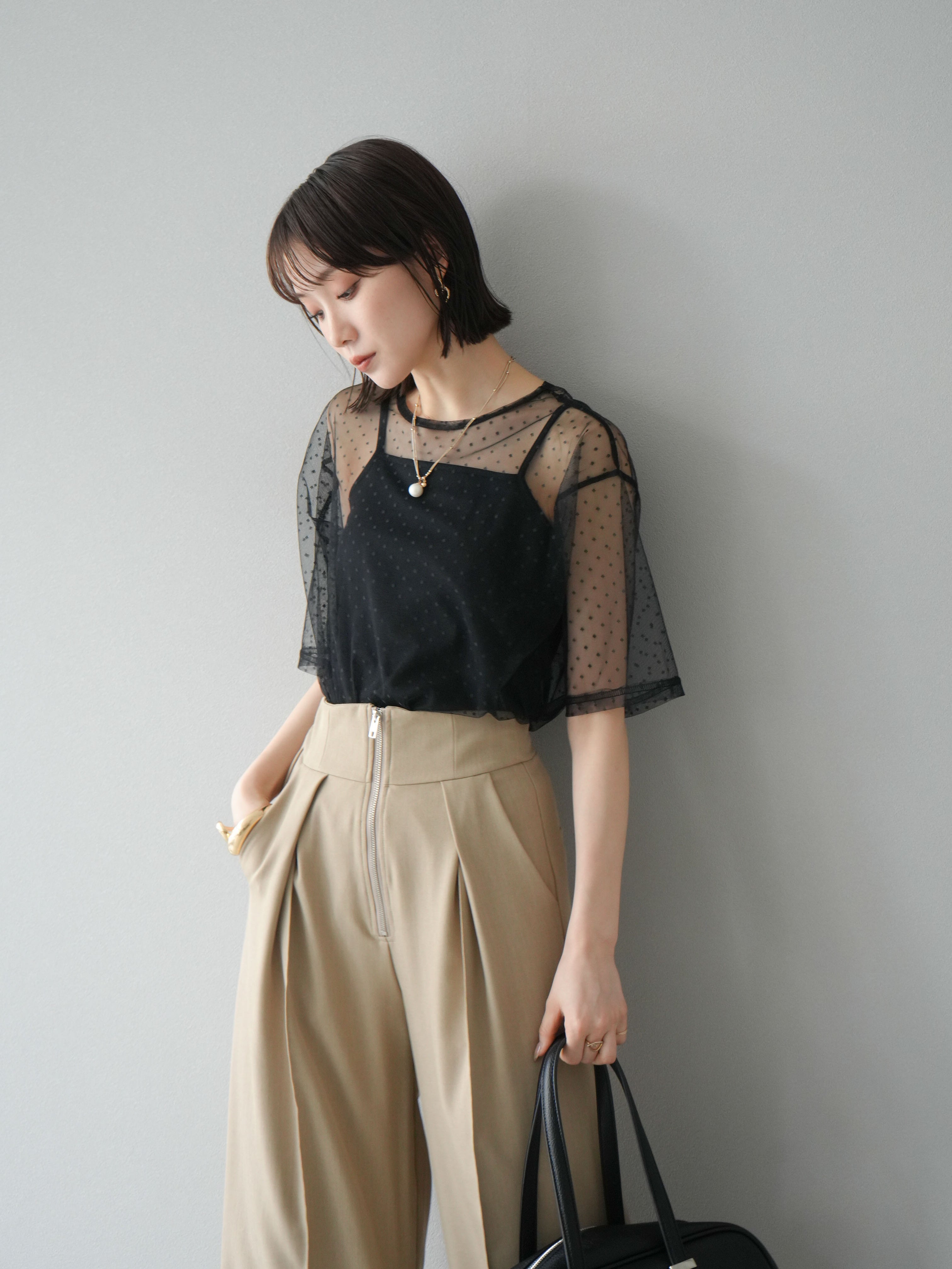 ユーリウムページ 予約]チュールアンサンブルカップ付キャミソール/ドット – Lumier