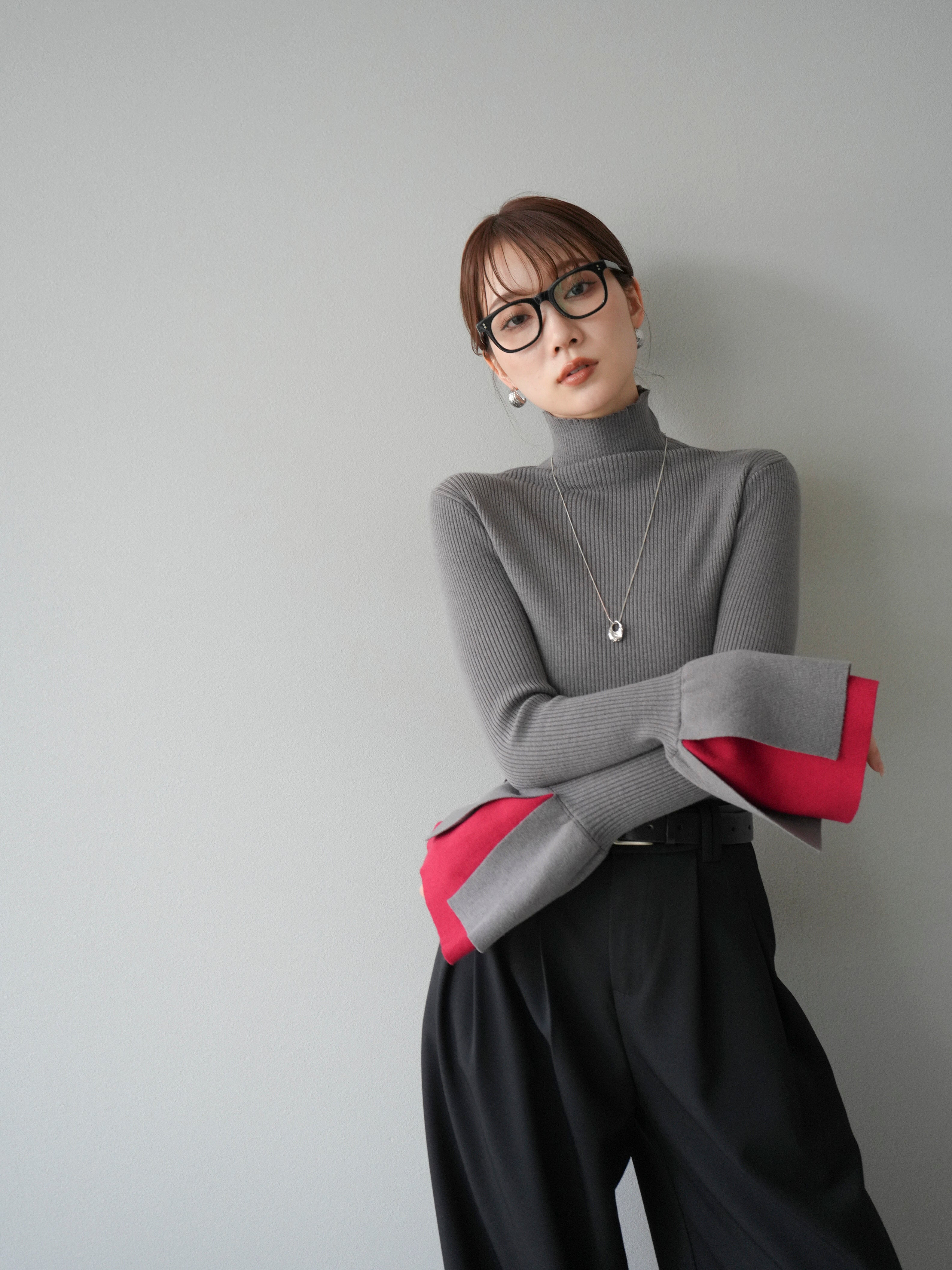 トップス Rina 楽天市場】[ Reinaさんコラボ ] 選べる2タイプ リブニット