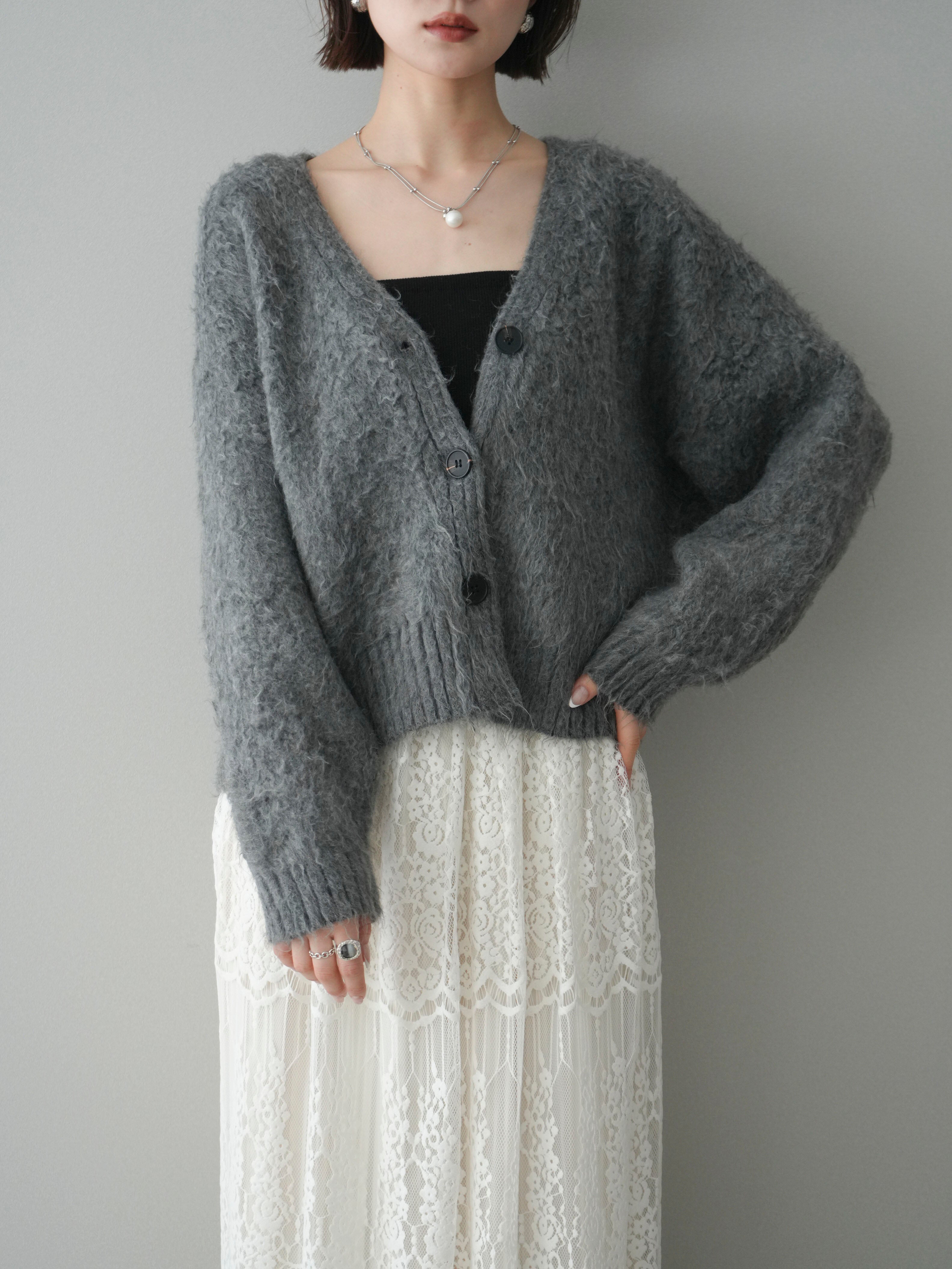 新品・未使用 ベイクルーズ ジャガードルーズニットカーディガン グレー 予約]起毛シャギーニットカーディガン/gray – Lumier