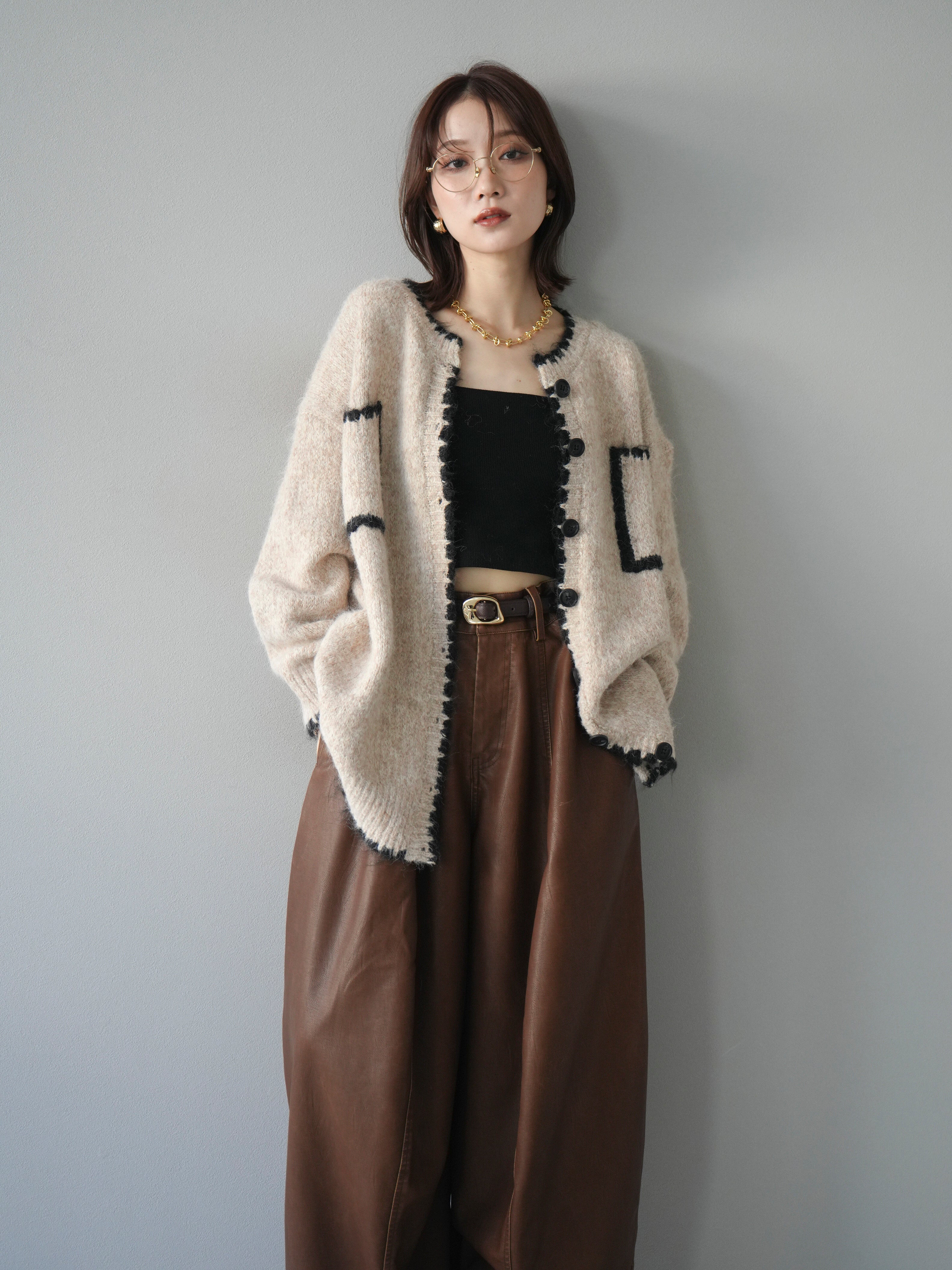 ハンドメンド　カーディガン　モチーフ 予約]ハンドステッチニットカーディガン/beige – Lumier