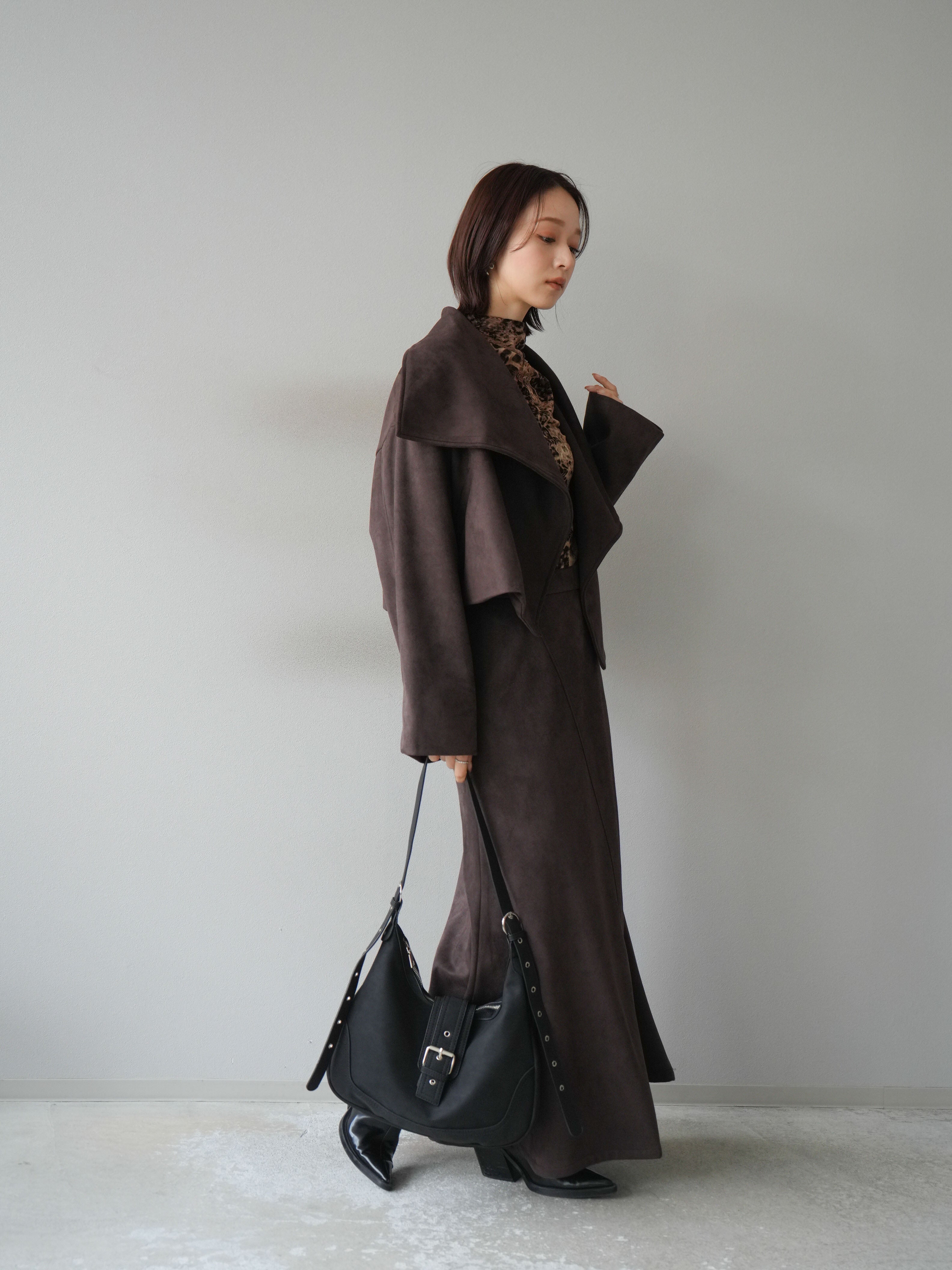 SET]スエードショートジャケット＆ロングスカートSET UP+