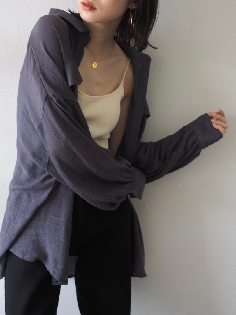 予約]スラブシアーオーバーシャツ/チャコール – Lumier