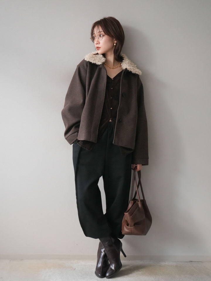 [予約]ロービングボアえりブルゾン/brown