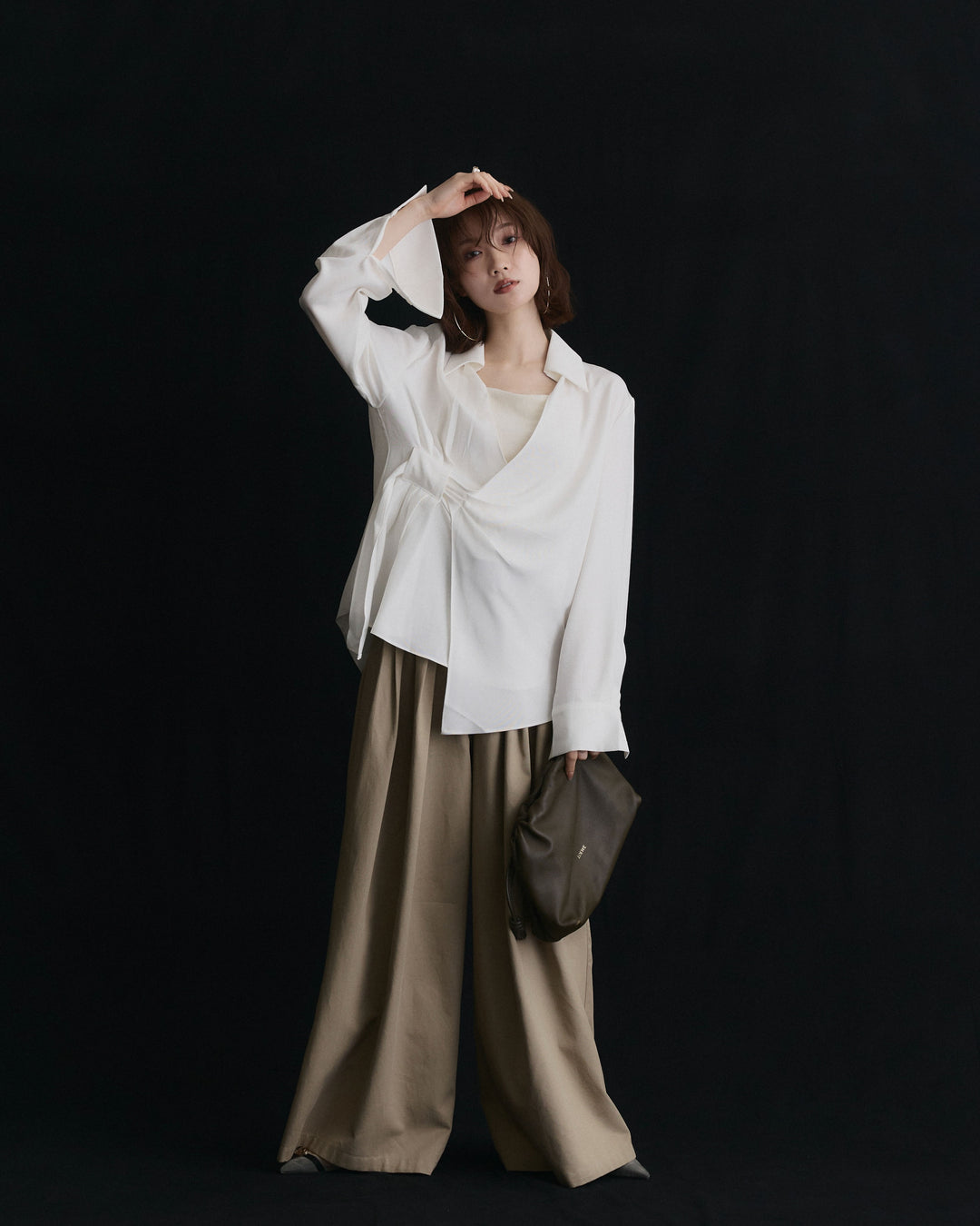 【Allure】[SET]ドレープデザインシャツ+ドレープデザインシャツ(2set)