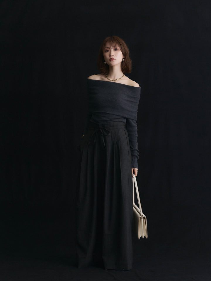 【Allure】[SET]オフショルニットトップス+オフショルニットトップス(2set)