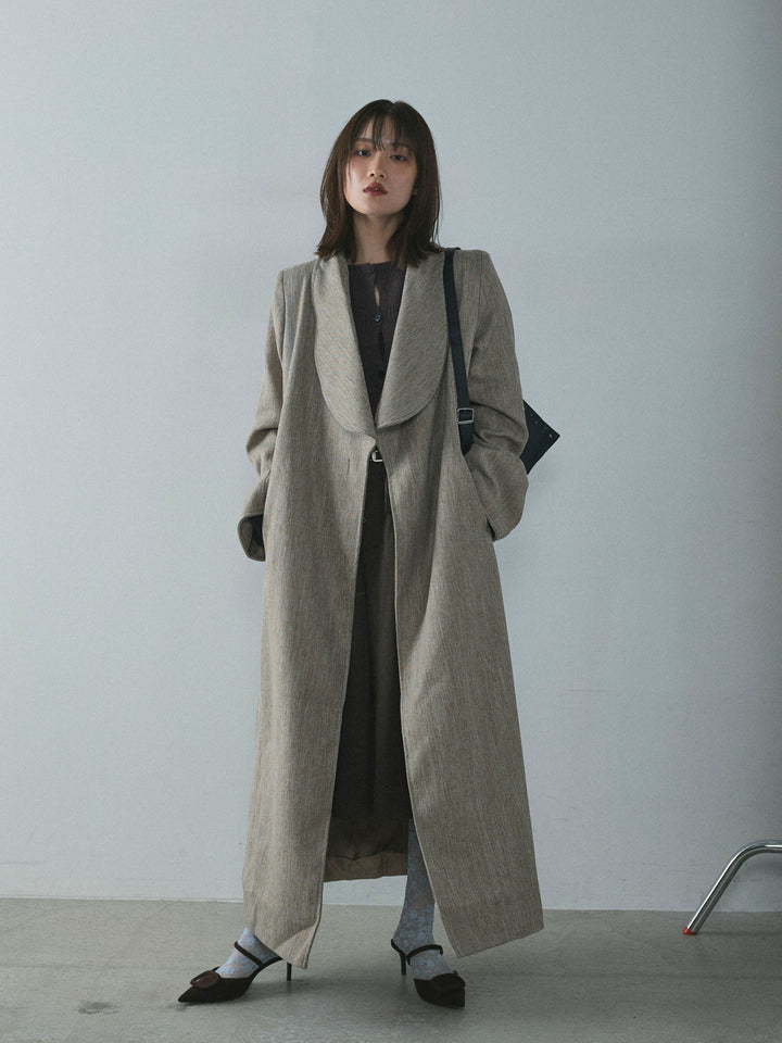 【Allure】[SET]ツイードタッチロングコート+ツイードタッチロングコート(2set)