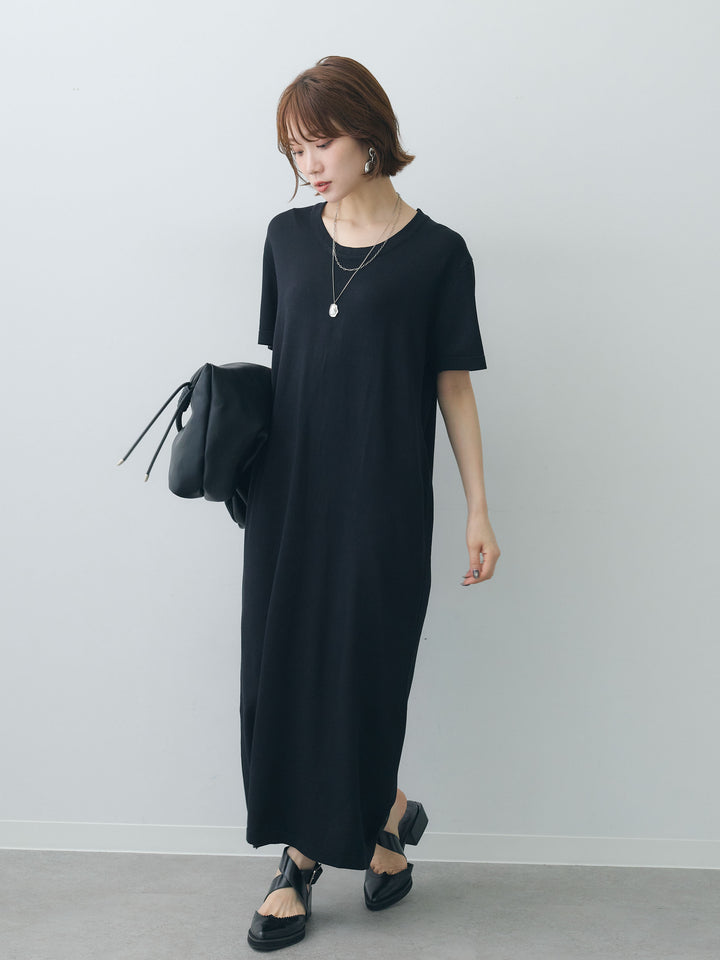[SET]バックレースストレッチTEEワンピース+選べるアクセセット(2set)