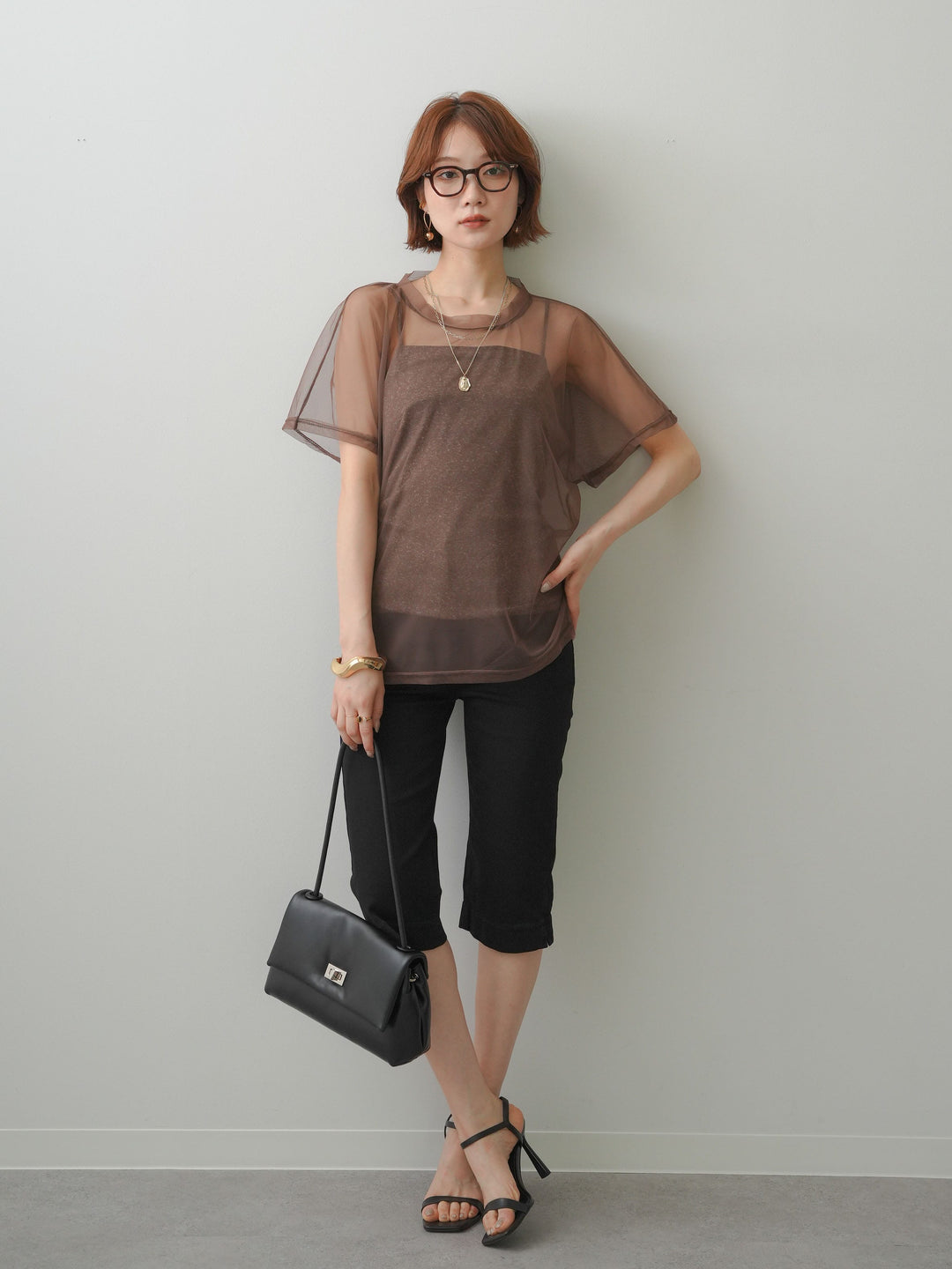 [SET]インナーキャミ付シアーオーバーTEE+選べるアクセセット(2set)