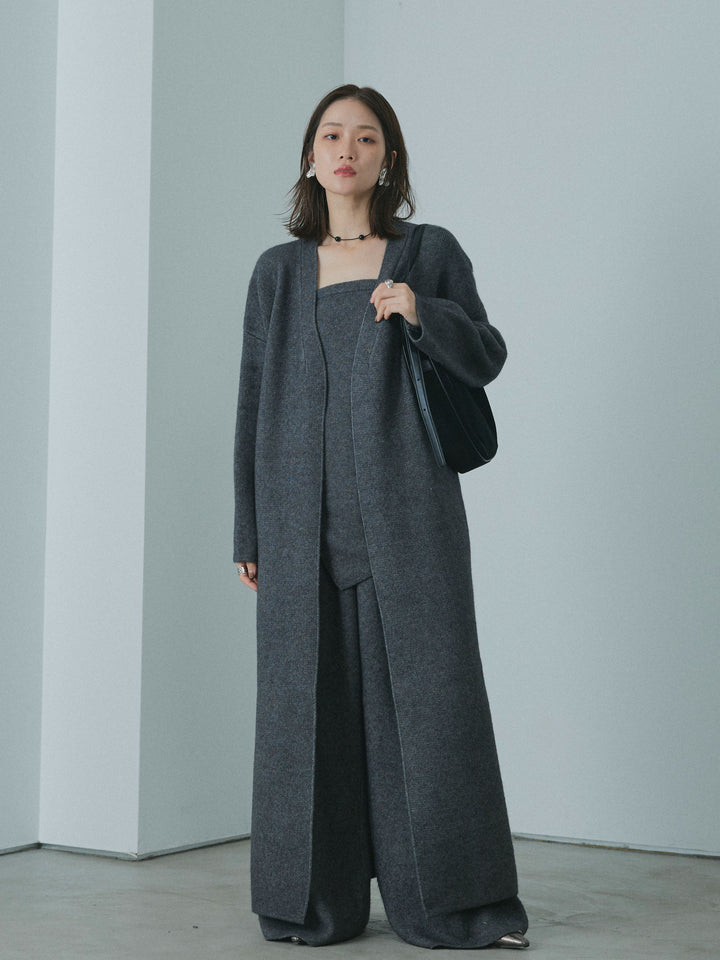 [予約]ニットロングガウン/charcoal