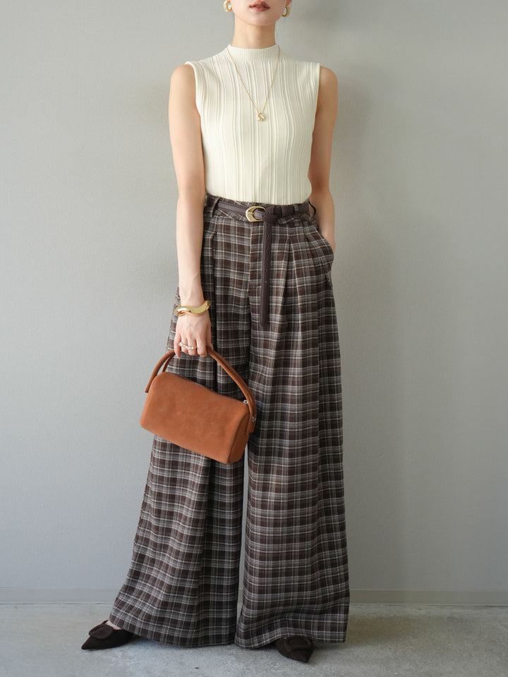 [予約]スリーブレスランダムリブニットトップス/アイボリー