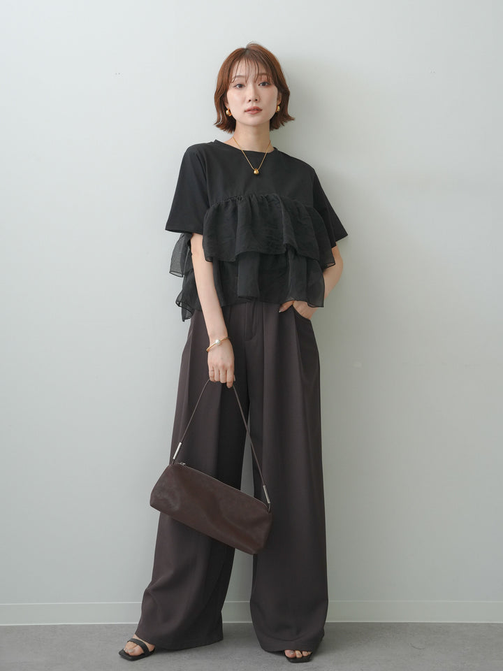 [SET]オーガンジーフリルドッキングTEE+選べるアクセセット(2set)