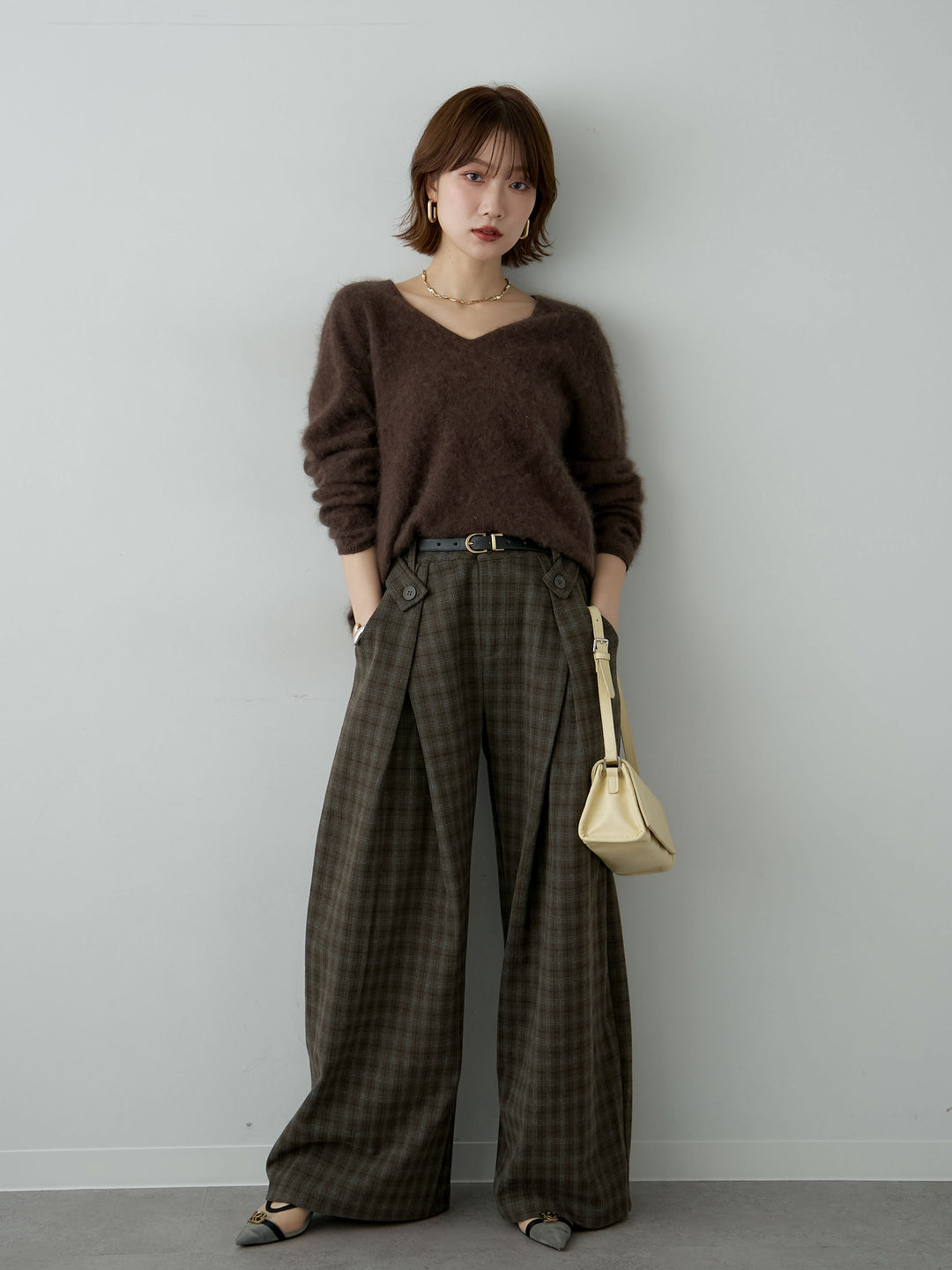 [SET]カシミア混フェザータッチVネックニットトップス+カシミア混フェザータッチVネックニットトップス(2set)