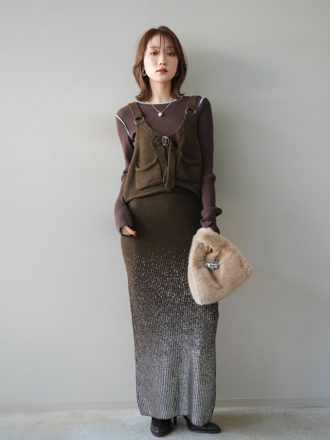 [予約]ニットビスチェ/coffeebrown