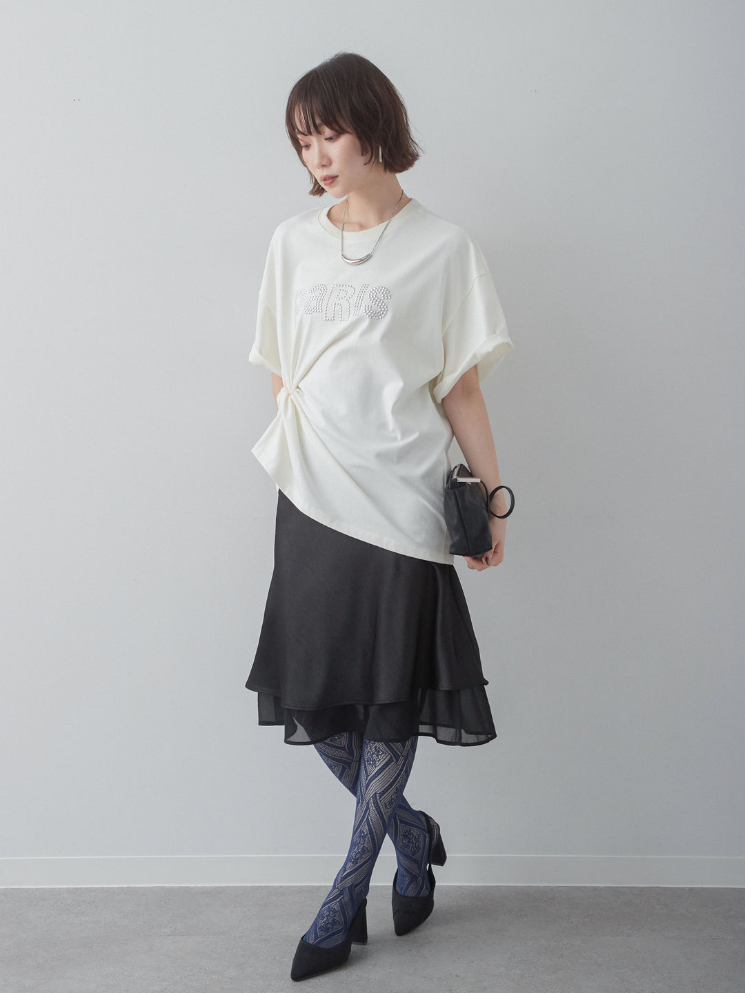 [予約]スタッズロゴTEE/ivory