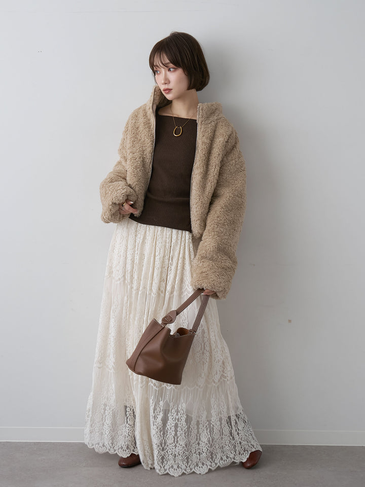 [SET] Bouclé Boa Zip Blouson + Bouclé Boa Zip Blouson (2 件套)