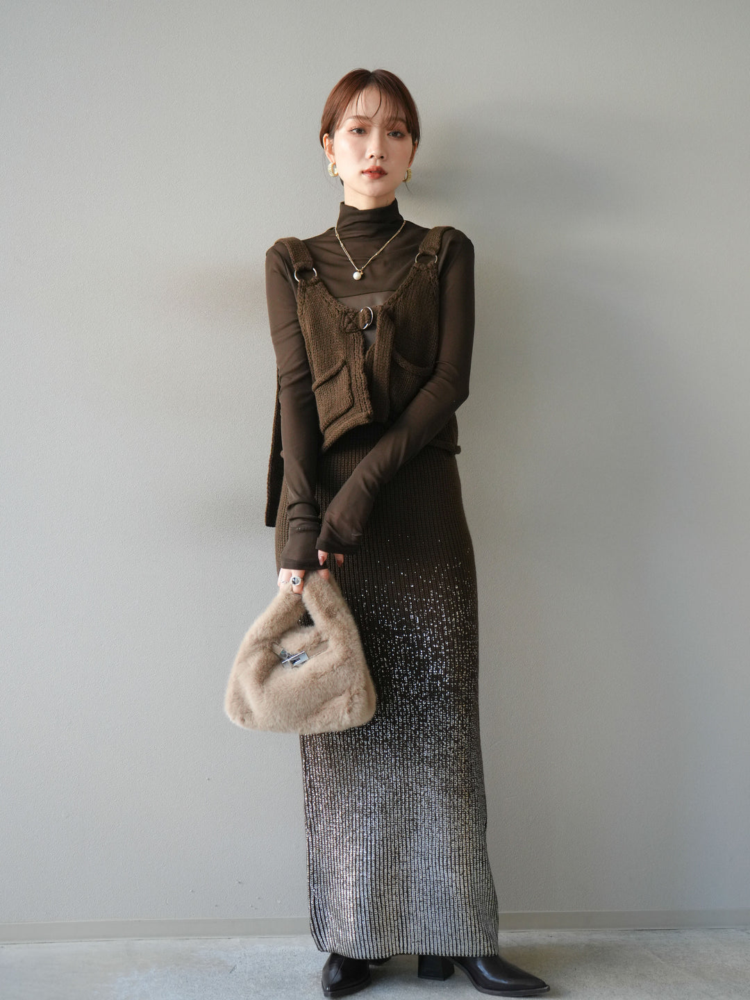 [予約]ニットビスチェ/coffeebrown