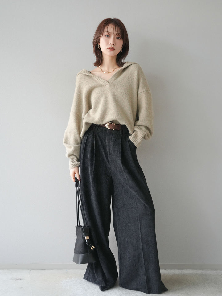 [SET]スキッパーニットプルオーバー+選べるアクセセット(2set)