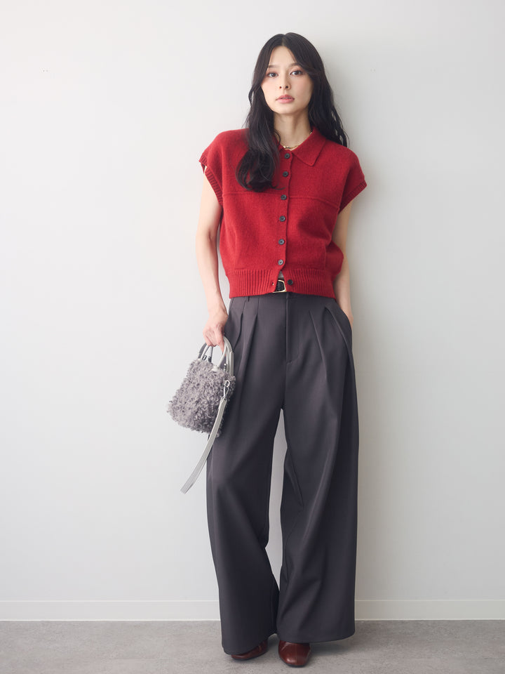 【套裝】羊駝絨繭領背心 + 選配配件套裝（2 套）