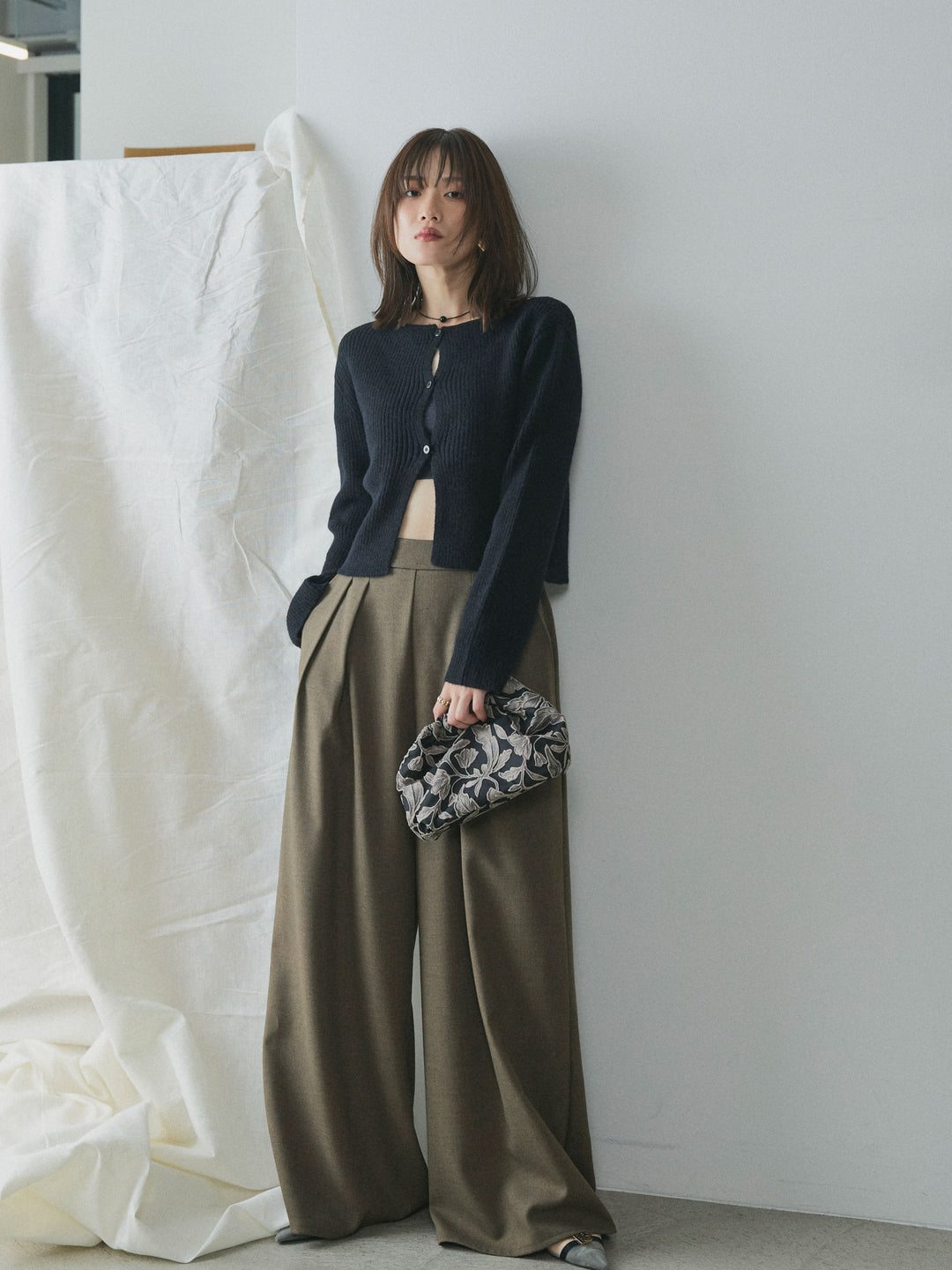 【Allure】[SET]デザインショートニットカーディガン+デザインショートニットカーディガン(2set)