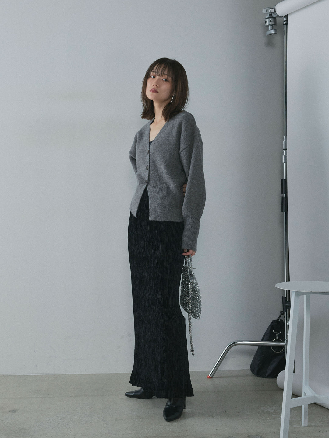 【Allure】[SET]アルパカタッチVネックカーディガン+アルパカタッチVネックカーディガン(2set)