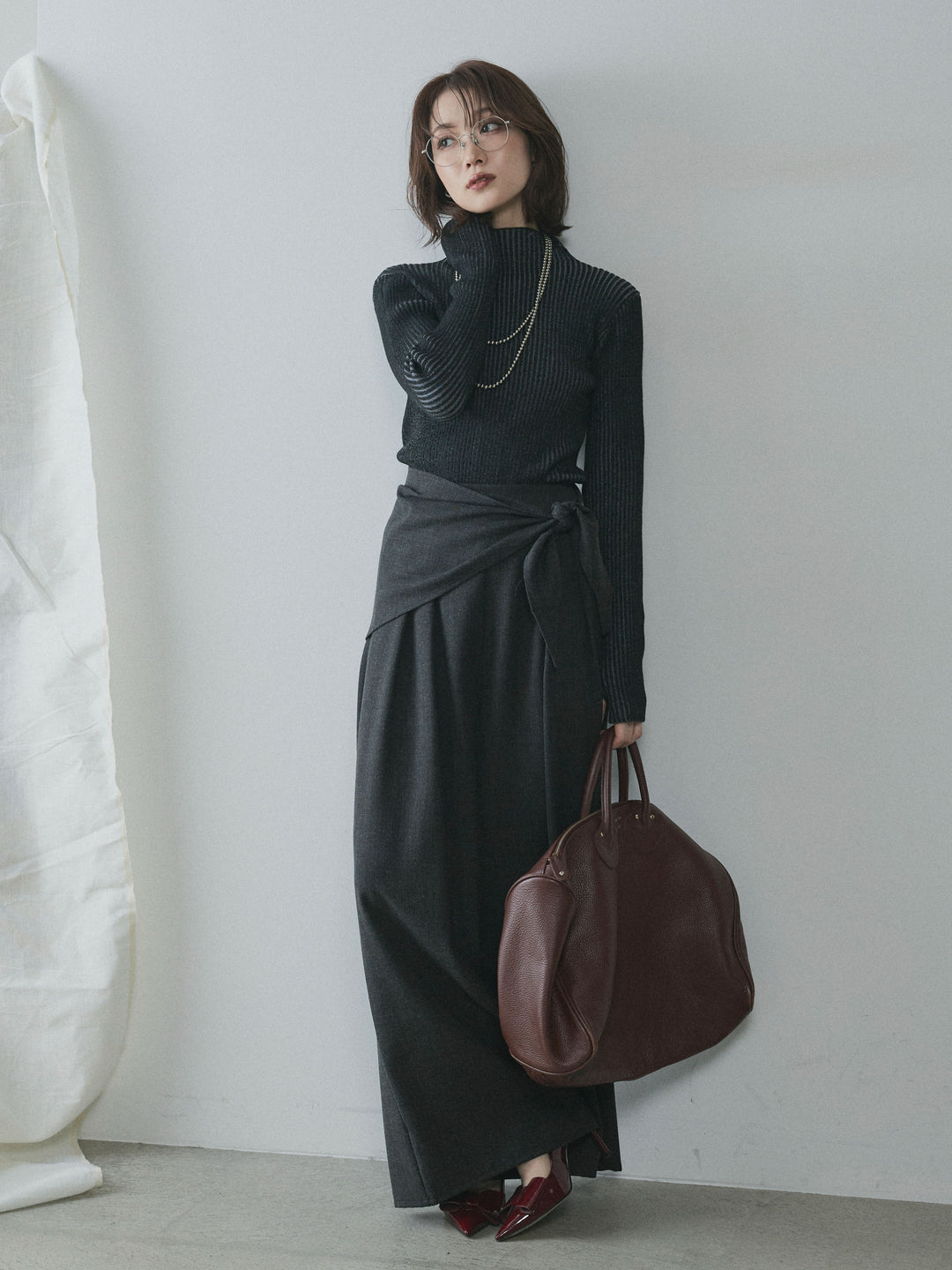 【Allure】[SET]プレーティングハイネックプルオーバー+プレーティングハイネックプルオーバー(2set)