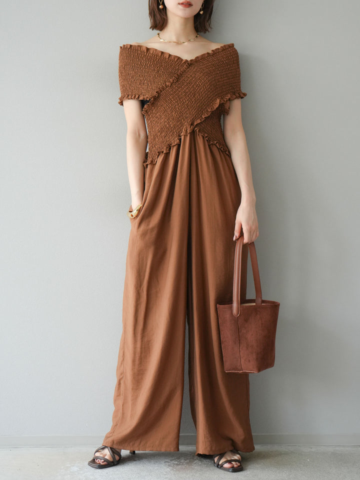 [SET]シャーリングクロスサロペット+シャーリングクロスサロペット(2set)