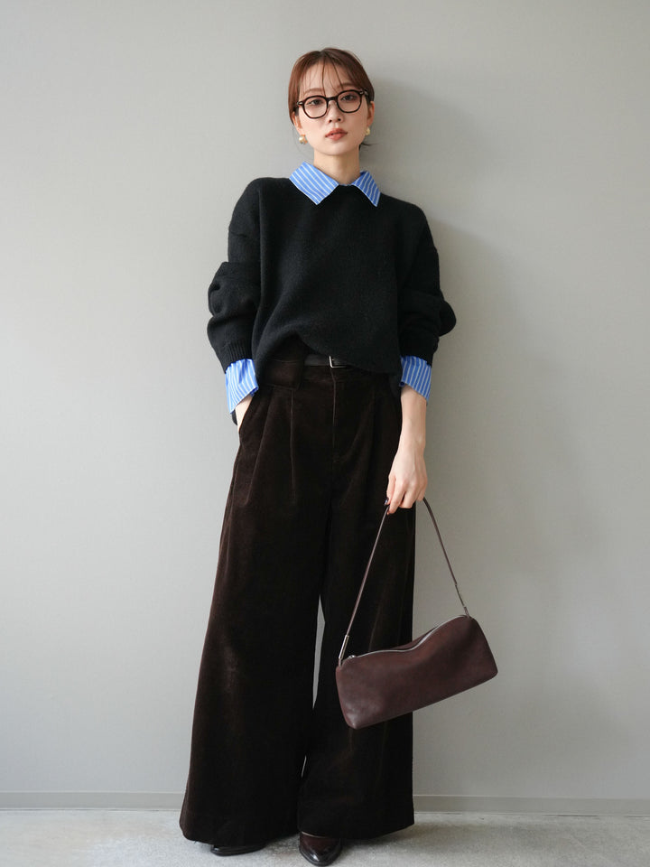 [予約]2WAY襟ニットプルオーバー/black