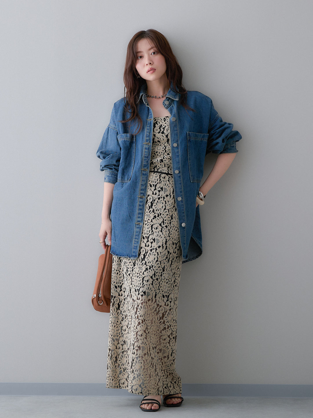 [予約]ビッグポケットデニムオーバーシャツ/denimblue