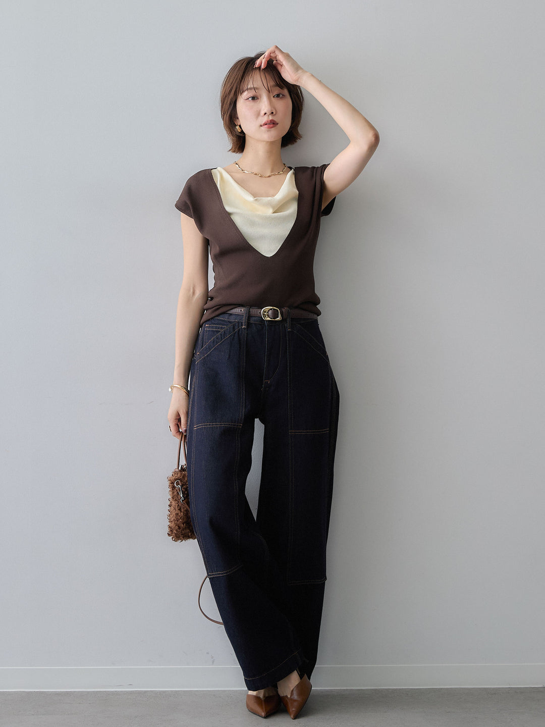 [SET]パネルステッチバレルデニム+パネルステッチバレルデニム(2set)