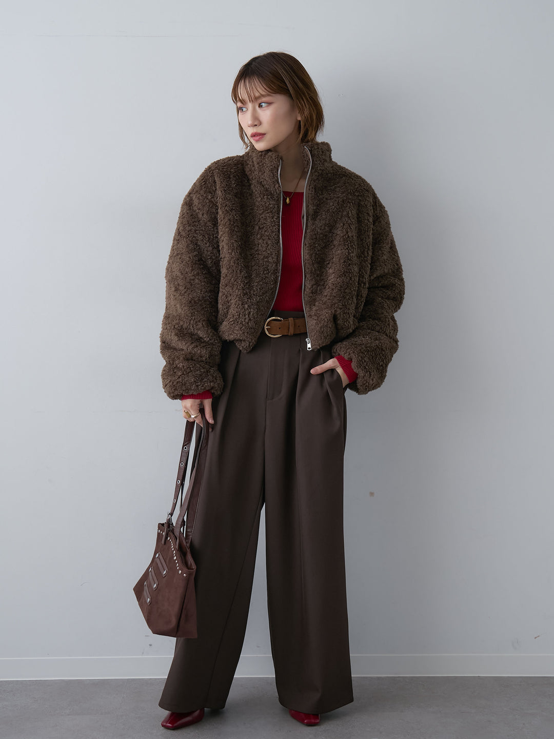 [SET] Bouclé Boa Zip Blouson + Bouclé Boa Zip Blouson (2 件套)