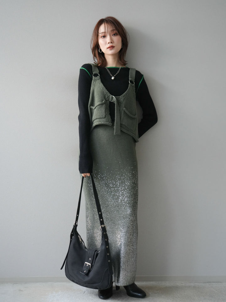 [予約]ニットビスチェ/ashgreen