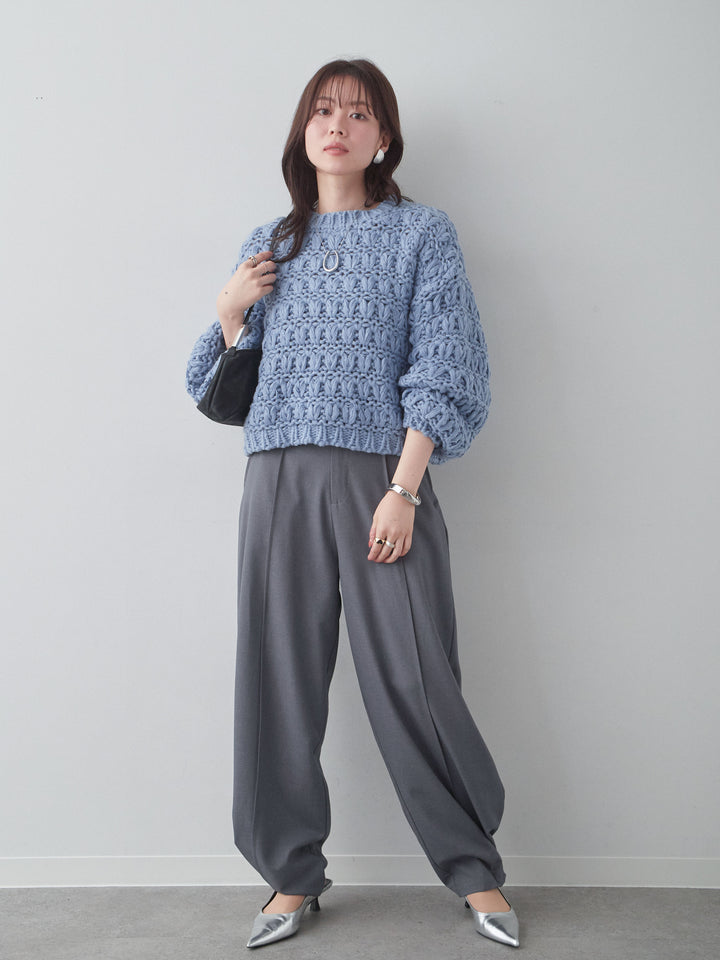 [SET]ループクロップニットトップス+ループクロップニットトップス(2set)