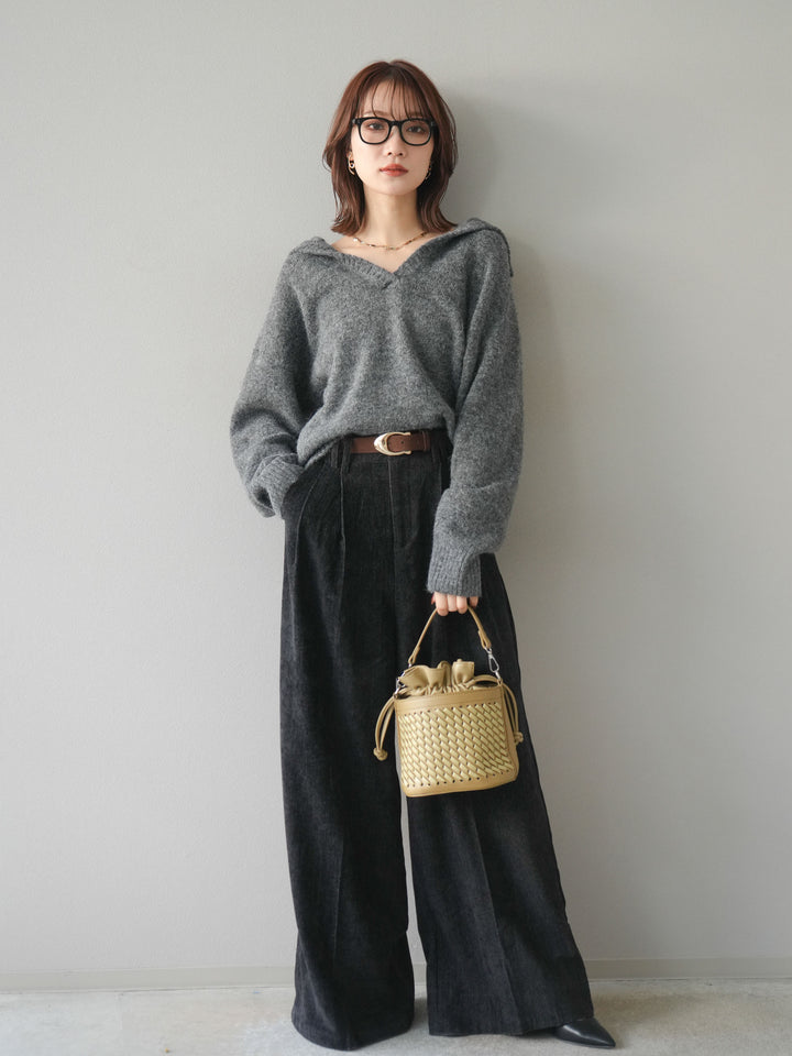 [SET]スキッパーニットプルオーバー+選べるアクセセット(2set)