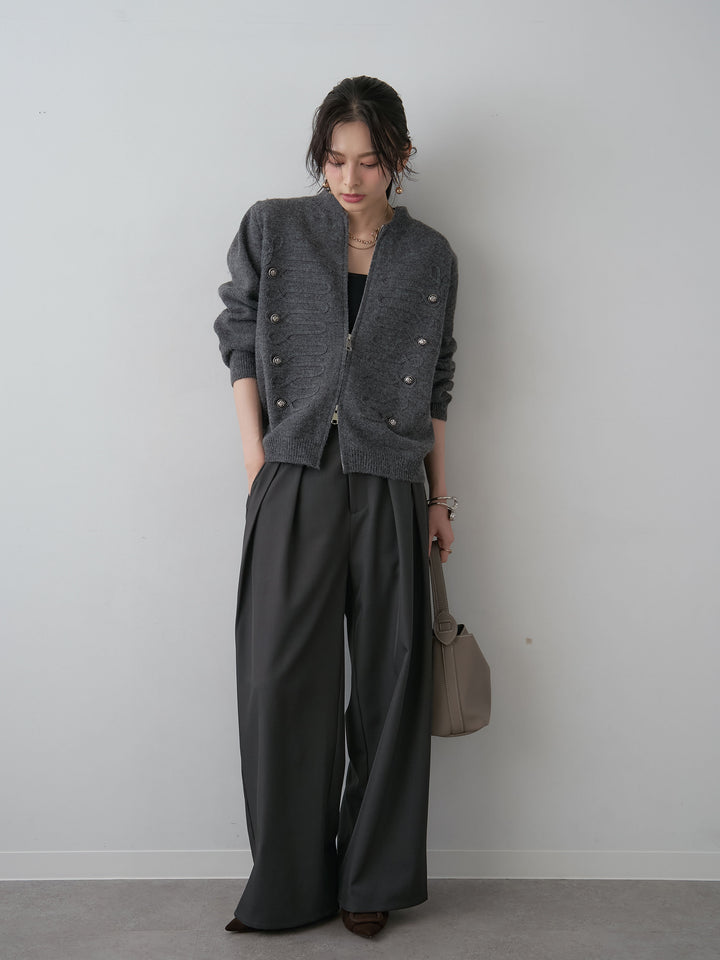 [SET]ナポレオンWジップニットカーディガン+ナポレオンWジップニットカーディガン(2set)