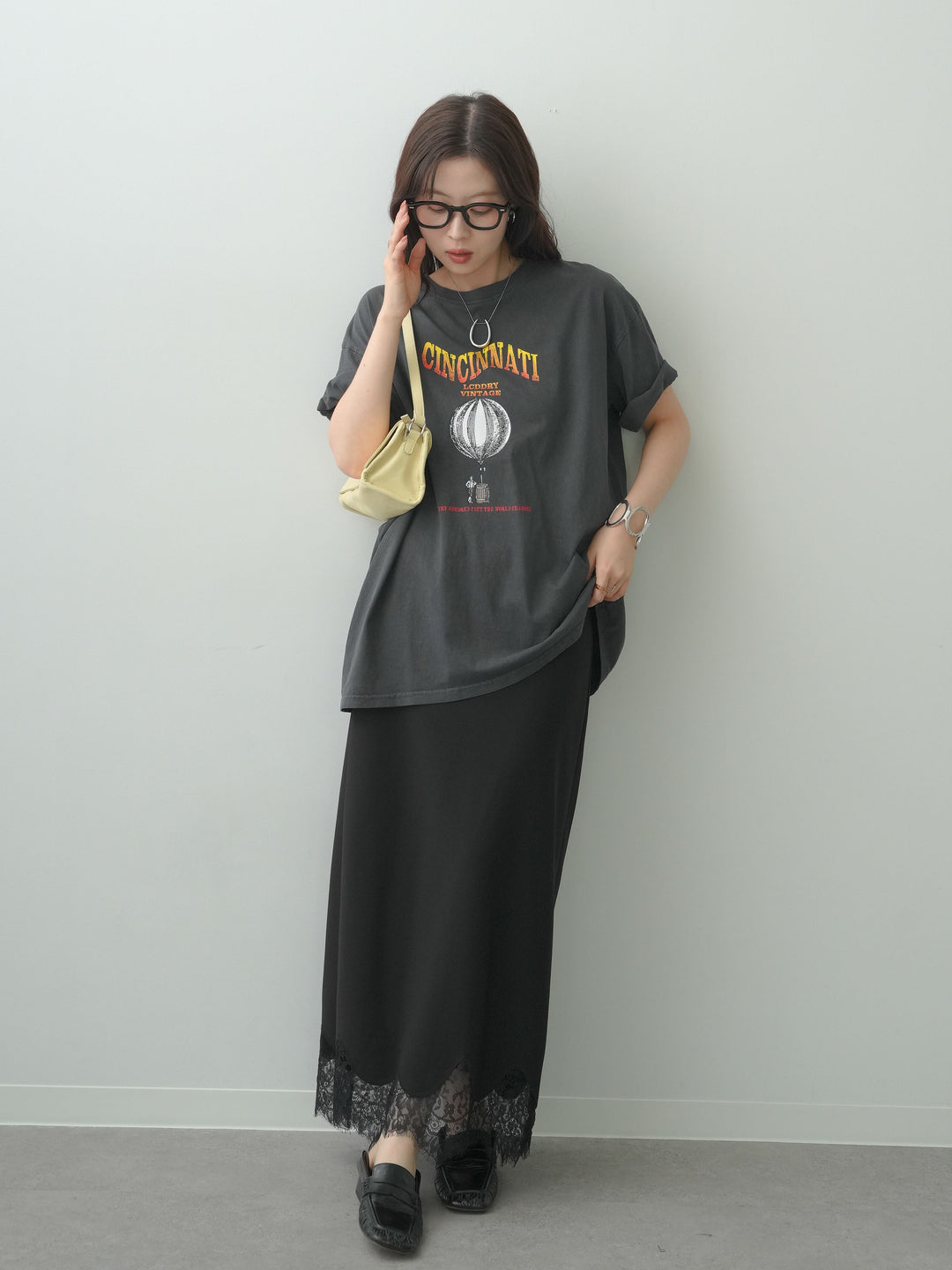 [SET]ヴィンテージライクプリントオーバーTEE+選べるアクセセット(2set)
