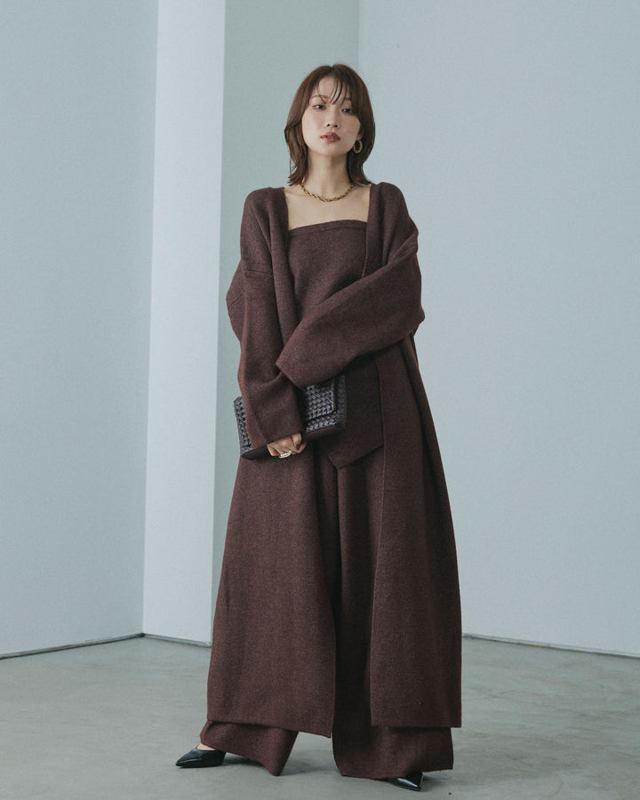 [予約]ニットロングガウン/brown