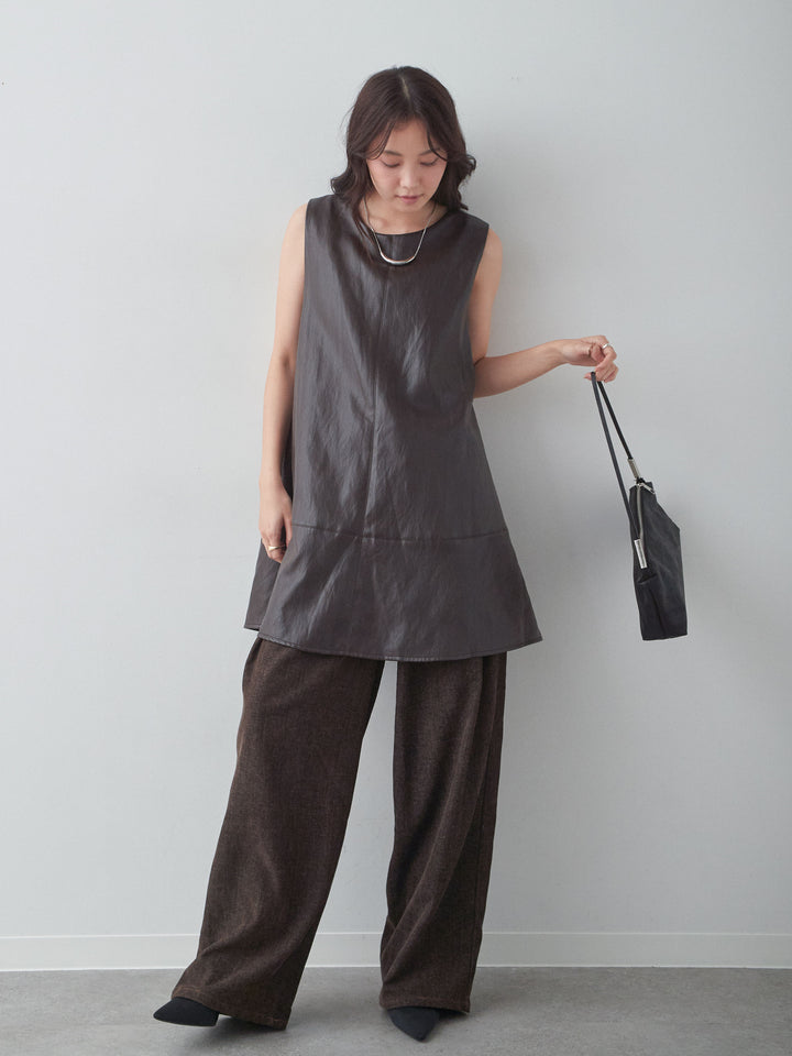 [SET]レザータッチミニワンピース+レザータッチミニワンピース(2set)