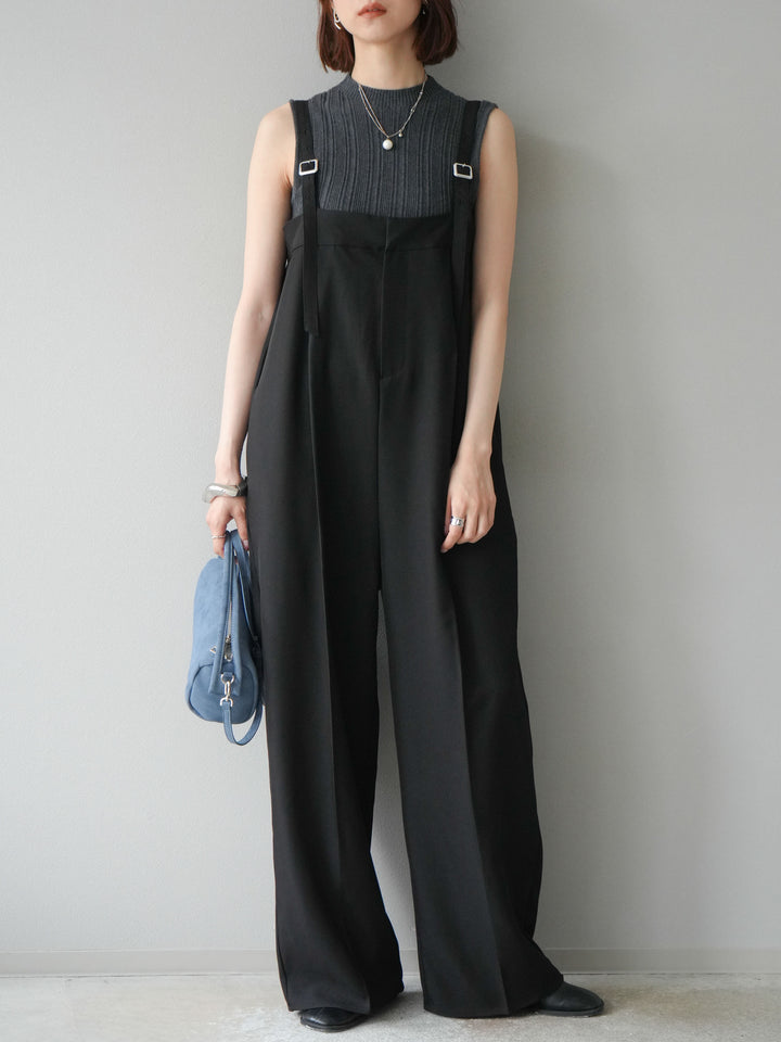 [予約]スリーブレスランダムリブニットトップス/グレー