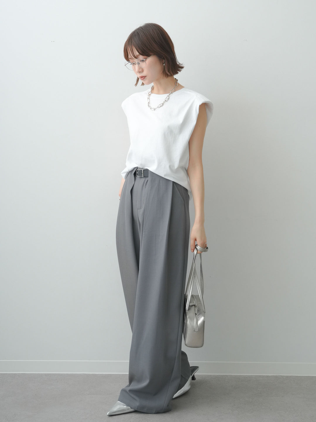 [SET]ショルダーパッドフレンチTEE+ショルダーパッドフレンチTEE(2set)