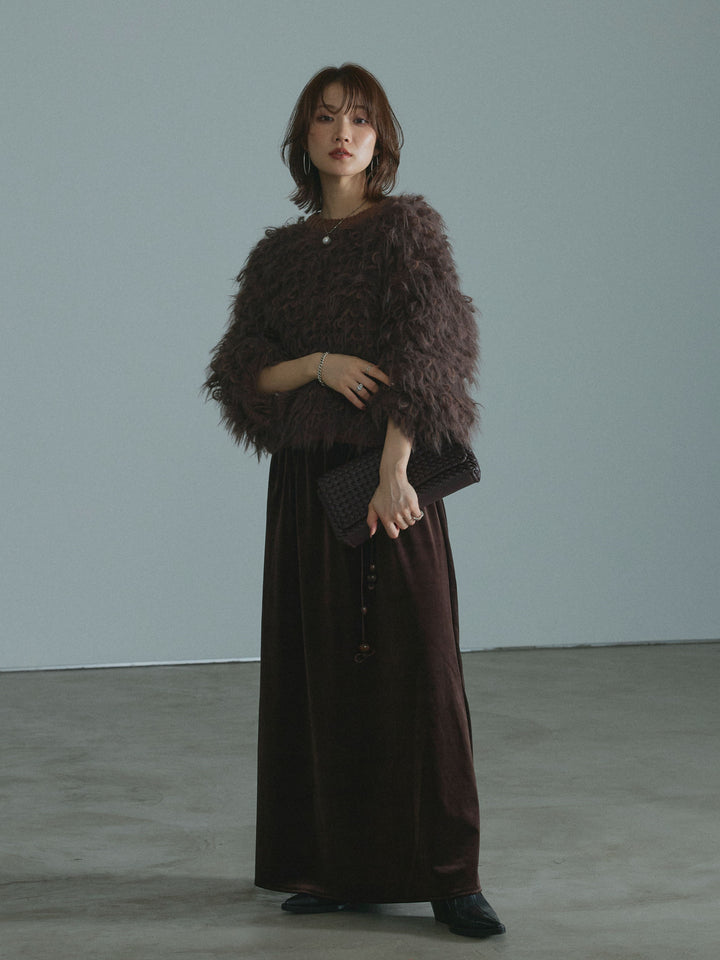 【Allure】[SET]ミックスシャギーループニットプルオーバー+ミックスシャギーループニットプルオーバー(2set)