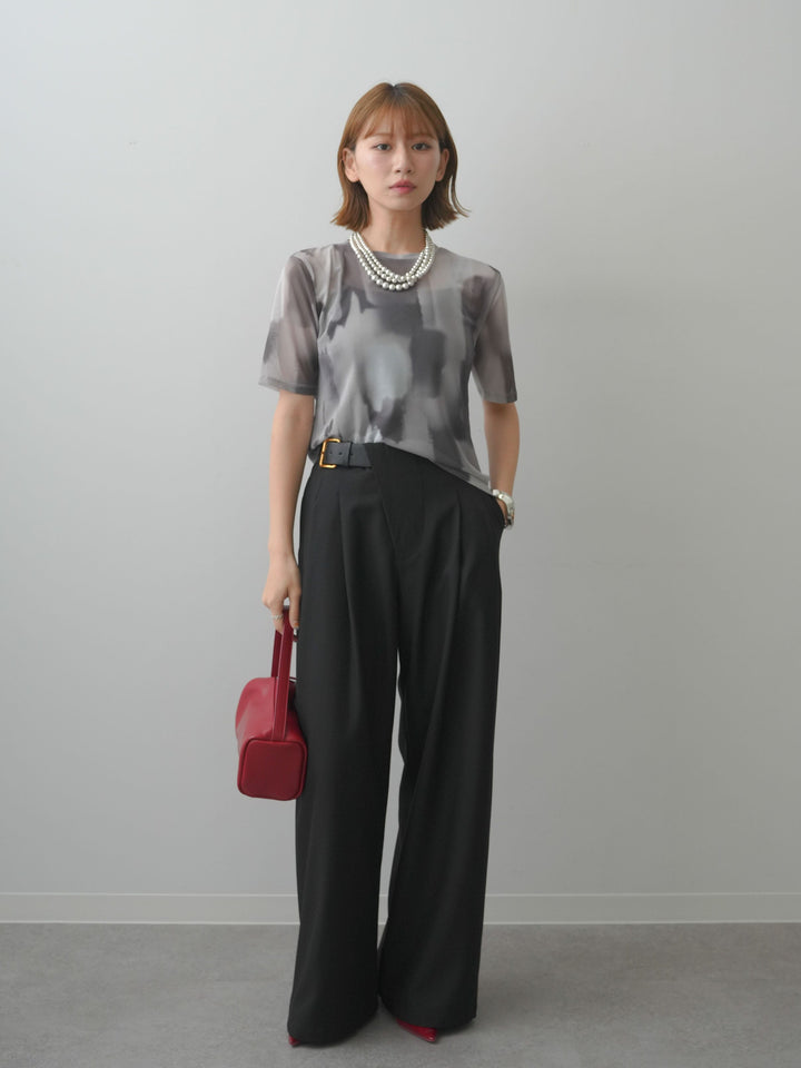 [SET]水彩アートシアーTシャツ+水彩アートシアーTシャツ(2set)