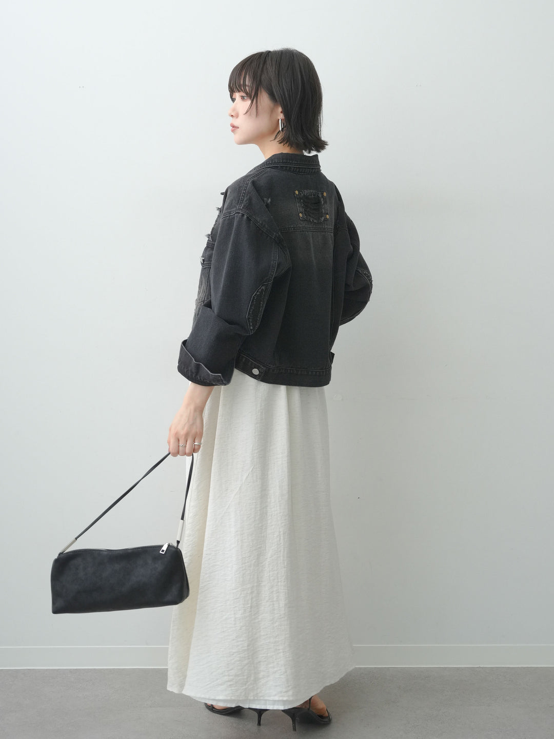 【套裝】亞麻質感喇叭形羅紋吊帶連身裙 + 配件套裝（2 套可選）