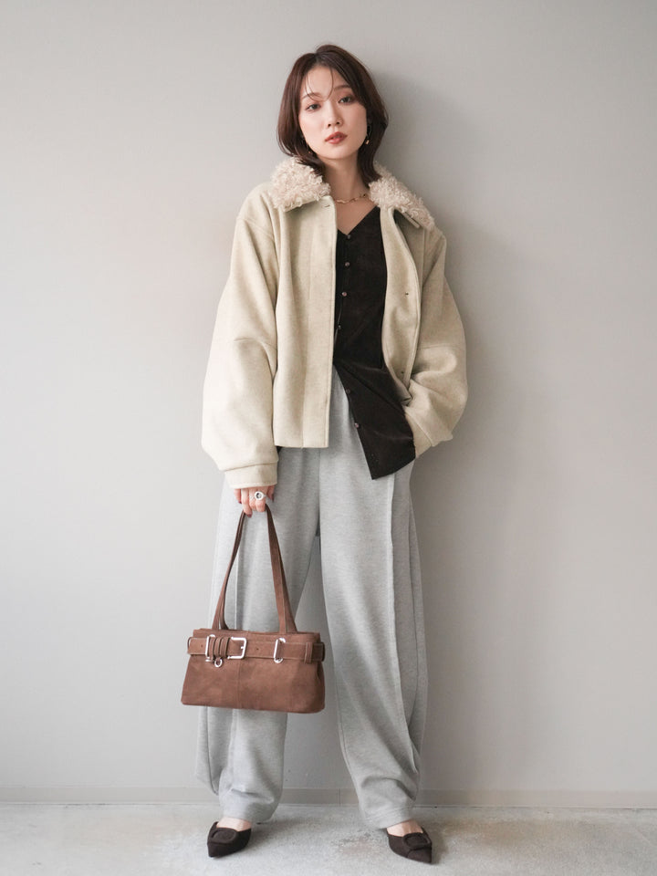 [予約]ロービングボアえりブルゾン/ivory