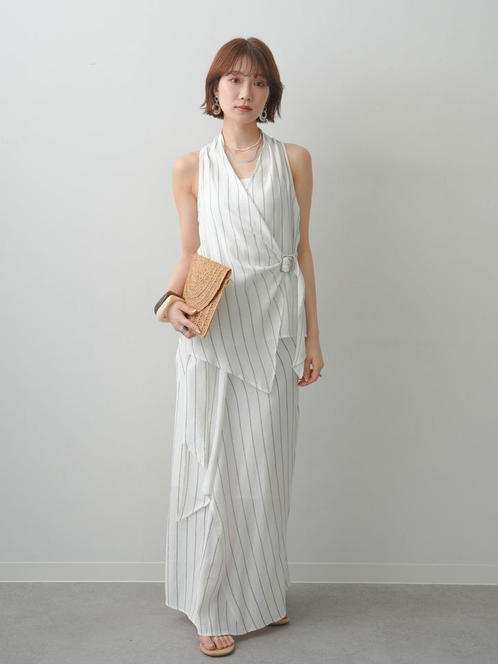 [SET]ストライプカシュクールジレ+ストライプカシュクールジレ(2set)