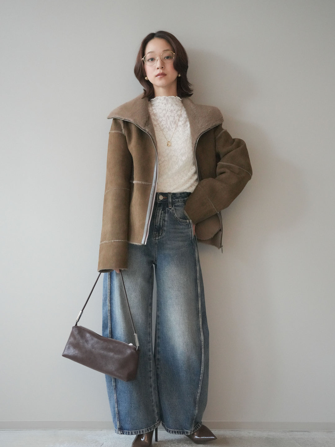 [予約]サイド切替カーブデニムパンツ/blue